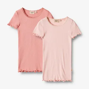 2 Rib T-Shirt S/S Katie - rosette ballet Wheat