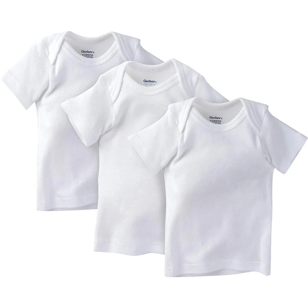 3-Pack Baby Neutral White Slip-On Shirt Gerber Childrenswea