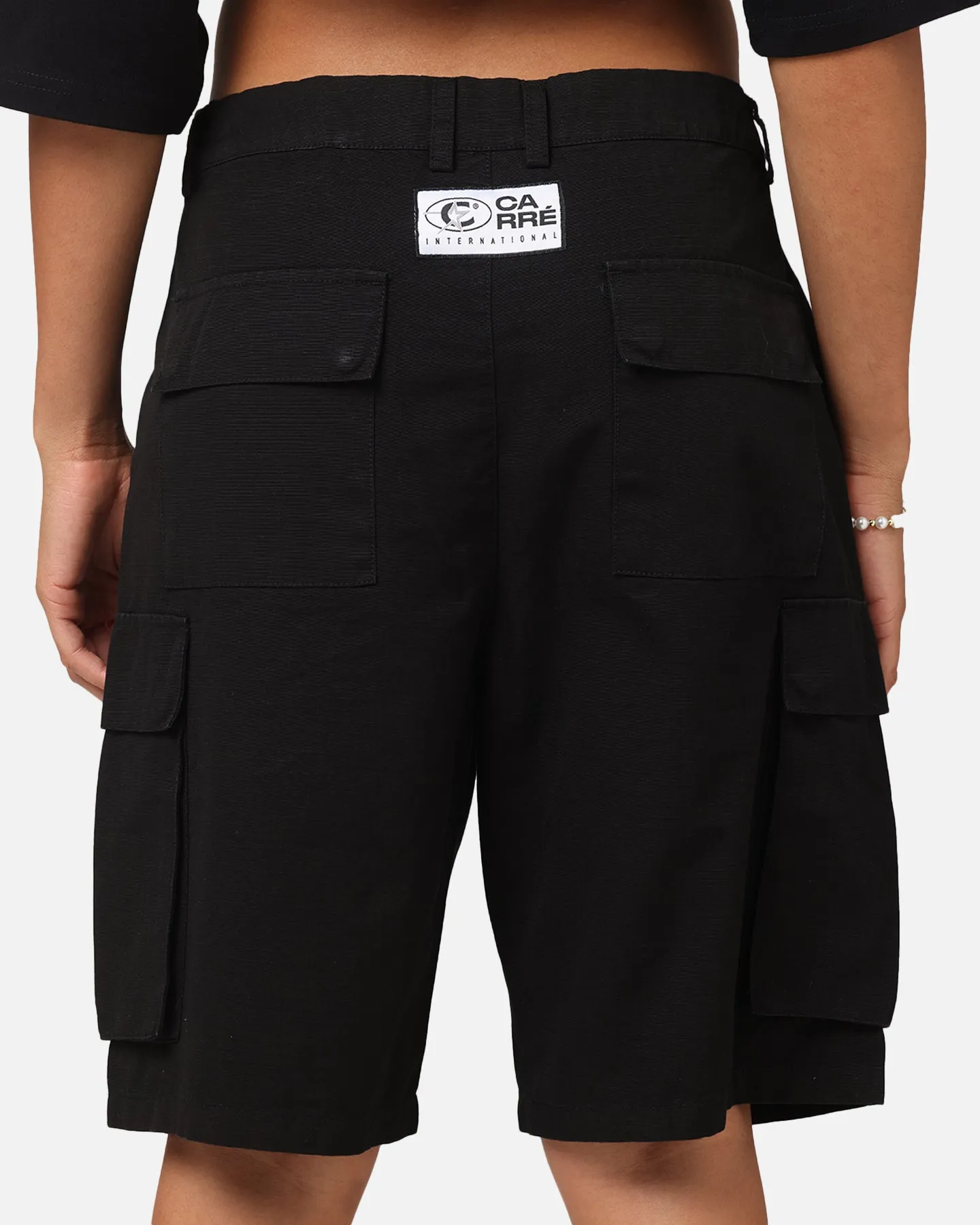 Carre Tactical Baggy Cargo Shorts Black