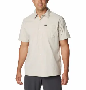 Columbia Men Beige Omni-Shade Landroamer Ripstop Short Sleeve Shirt