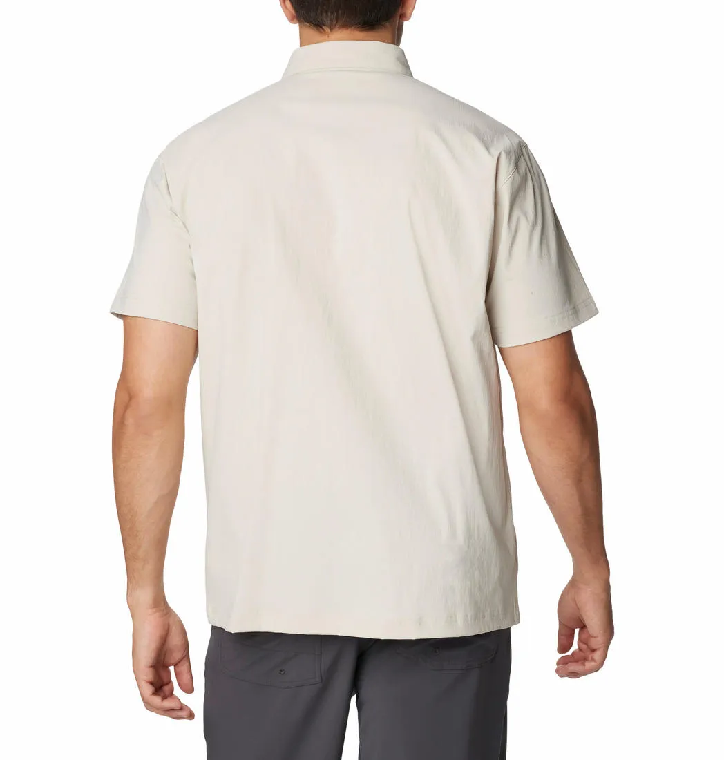 Columbia Men Beige Omni-Shade Landroamer Ripstop Short Sleeve Shirt