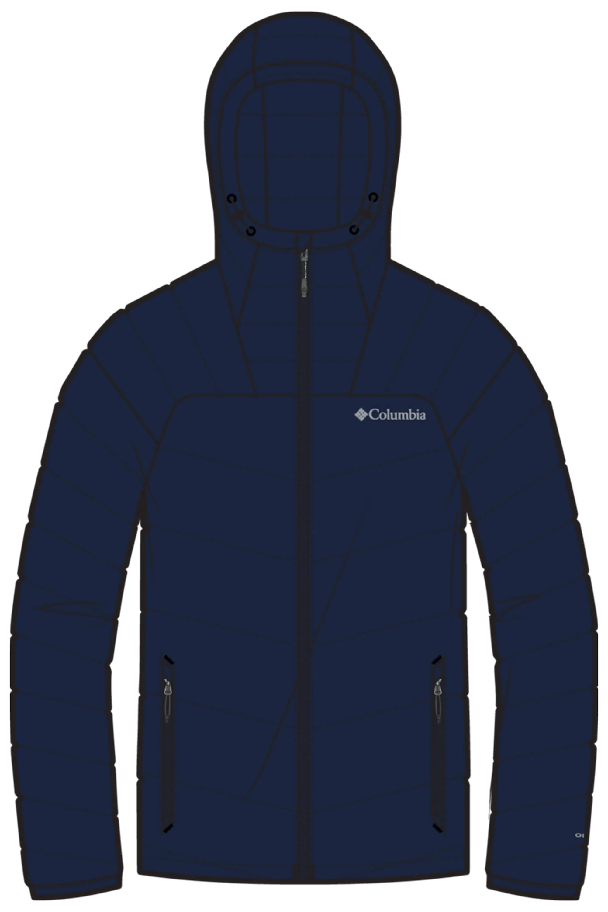 Columbia Men Blue Omni-Heat Infinity Centennial Creek II Hooded Down Jacket