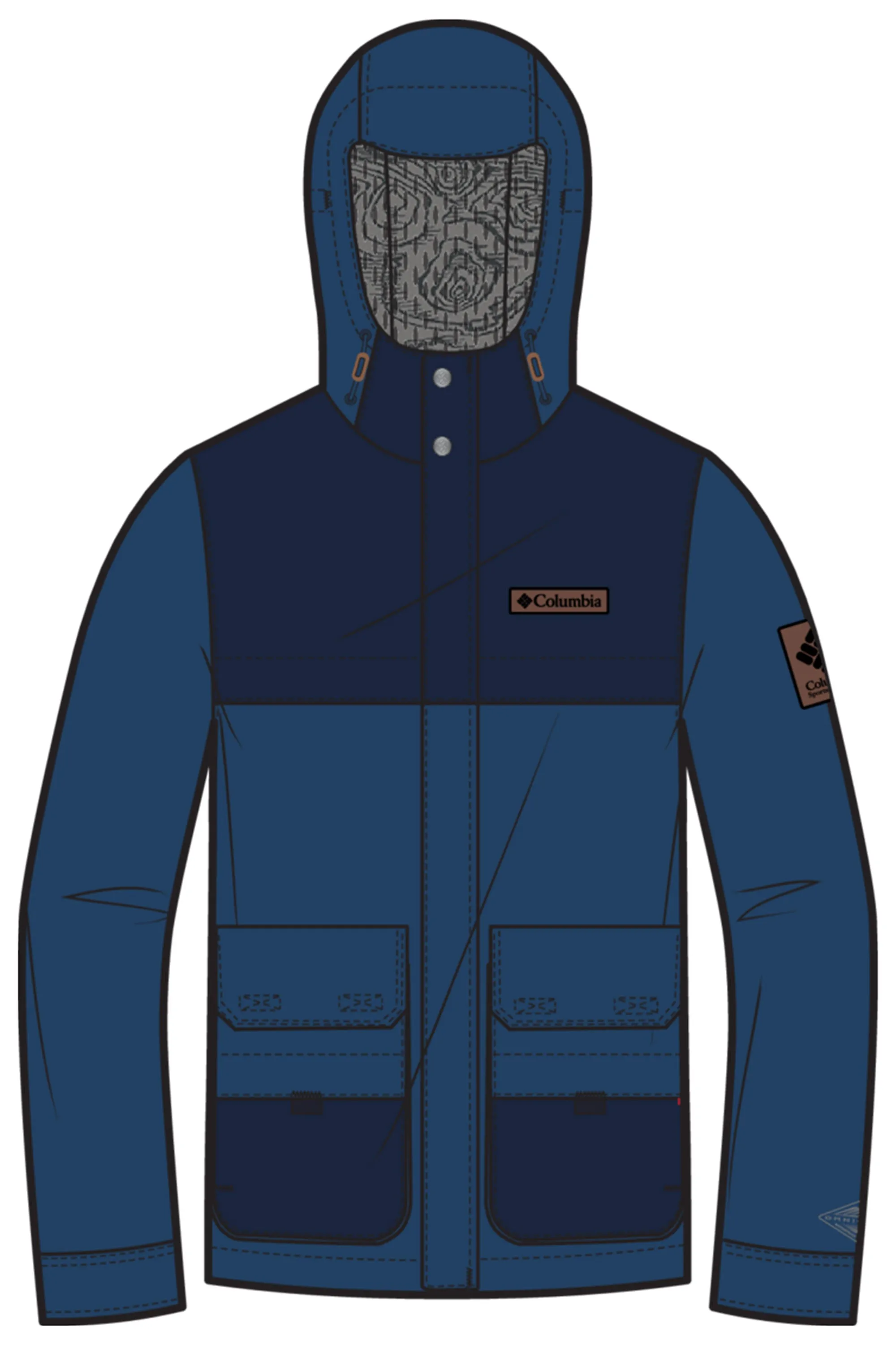 Columbia Men Blue Omni-Tech South Canyon Shell Waterproof Rain Jacket