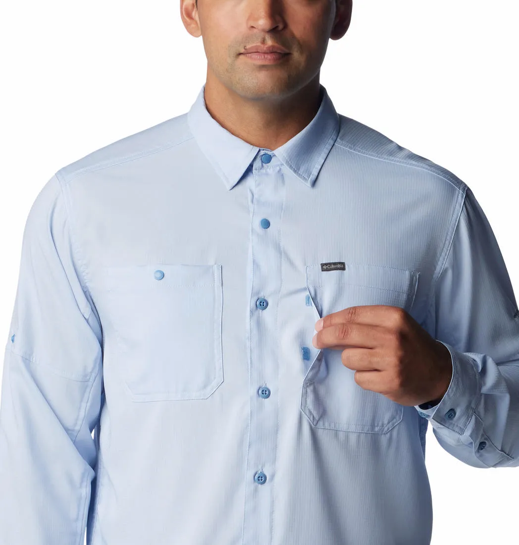 Columbia Men Navy Blue Omni-Shade Silver Ridge Utility Lite Long Sleeve Shirt
