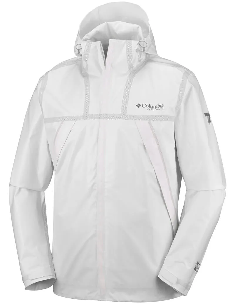 Columbia Men White Outdry Extreme OutDry Ex ECO Tech Shell Waterproof Rain Jacket