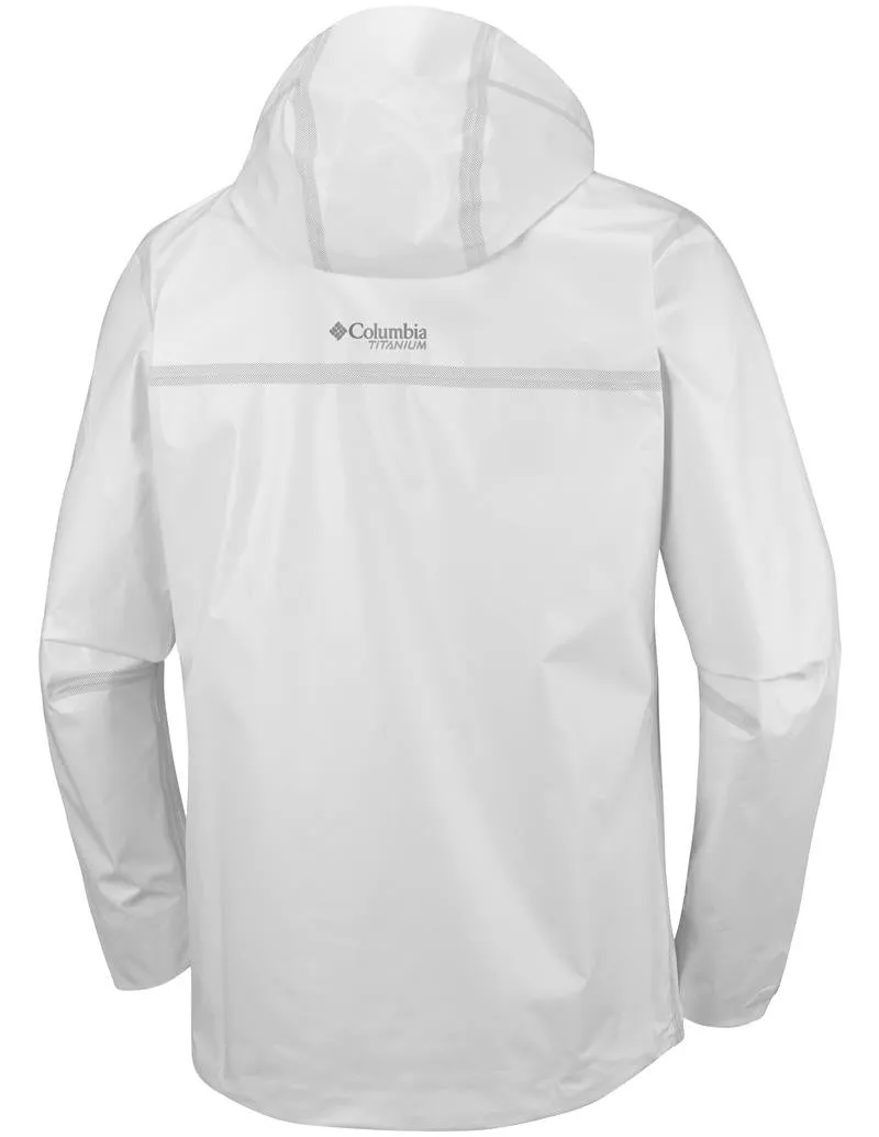 Columbia Men White Outdry Extreme OutDry Ex ECO Tech Shell Waterproof Rain Jacket