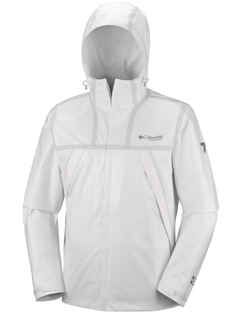 Columbia Men White Outdry Extreme OutDry Ex ECO Tech Shell Waterproof Rain Jacket