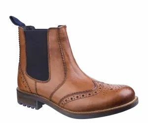 Cotswold Cirencester Mens Brogue Detail Pull On Chelsea Boot