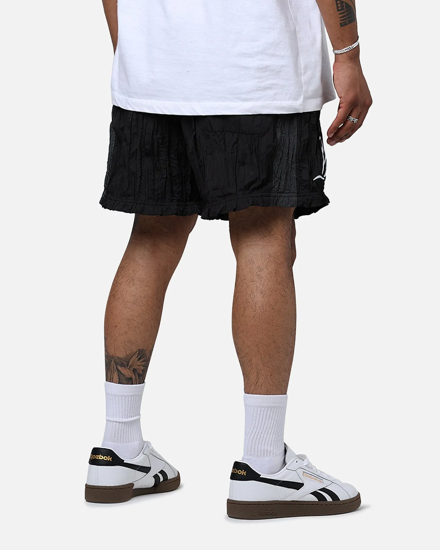 Diet Starts Monday Crinkled Nylon Shorts Black/Grey
