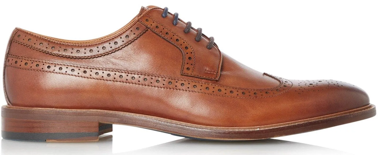 Dune Superior Mens Leather Wingtip Brogue Shoe