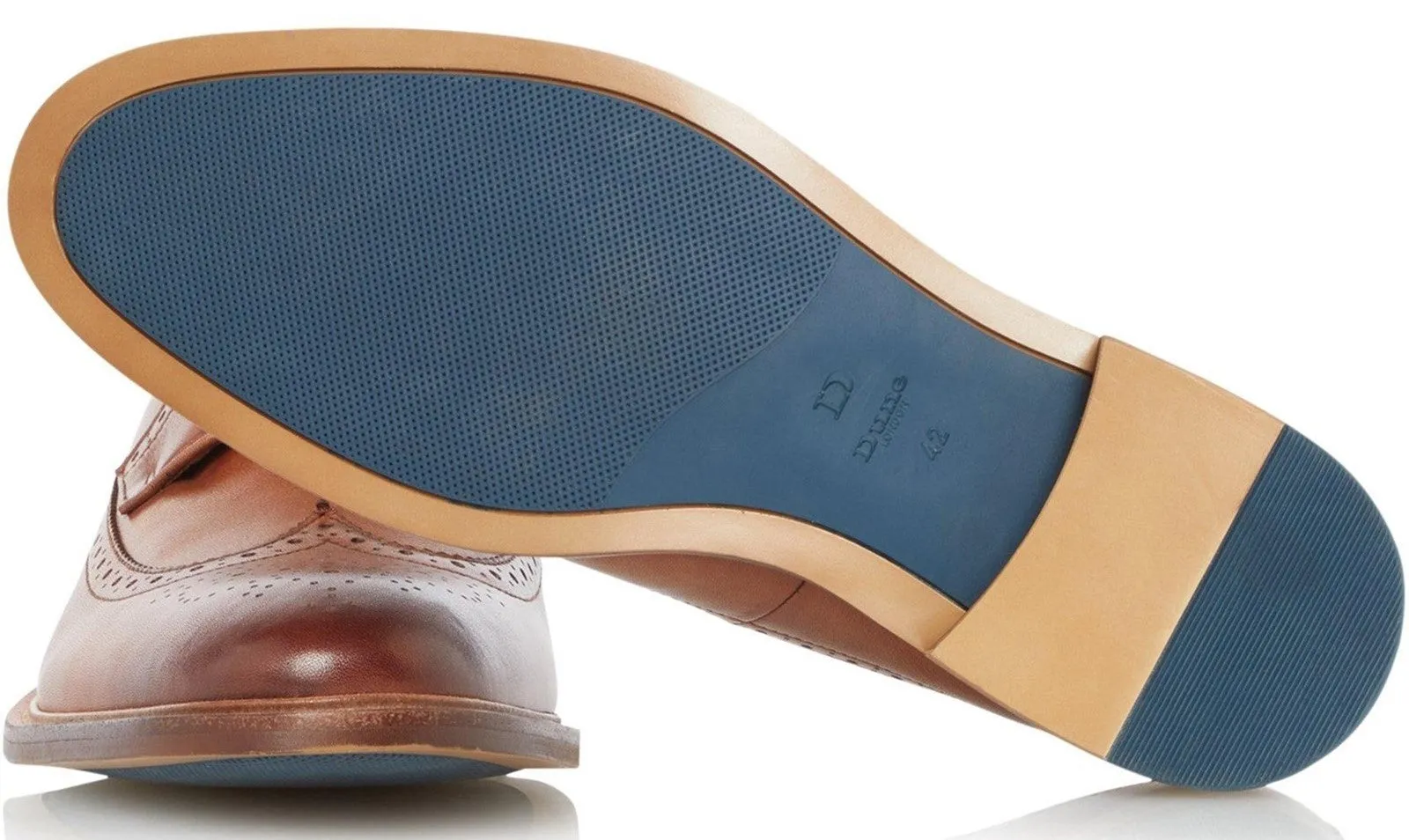 Dune Superior Mens Leather Wingtip Brogue Shoe