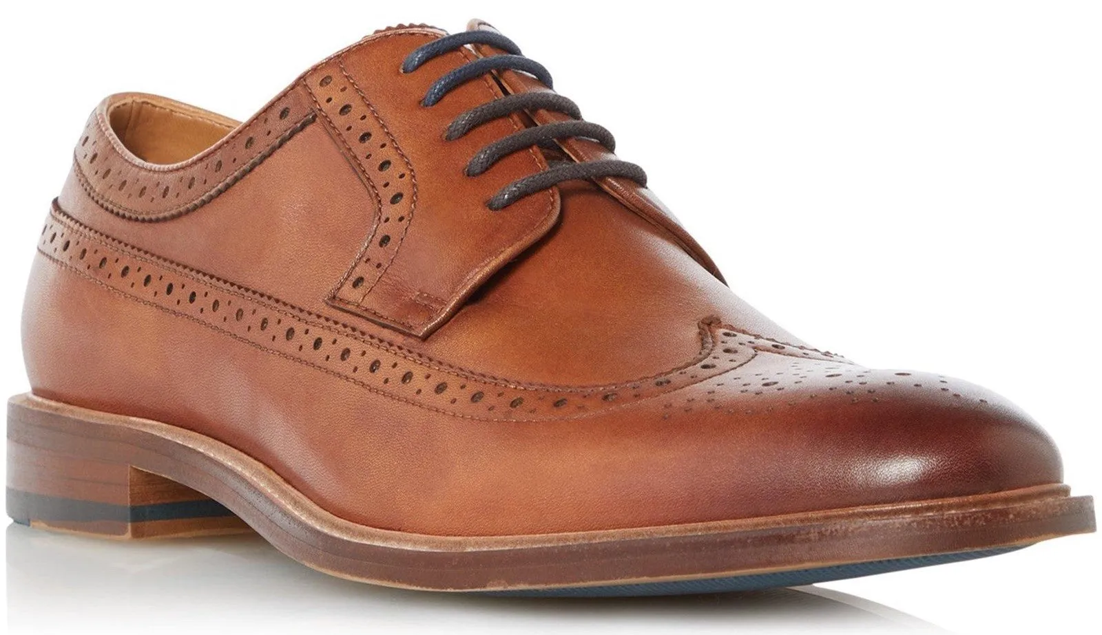 Dune Superior Mens Leather Wingtip Brogue Shoe