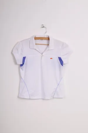 Ellesse Italia Grils L 12-14Yrs Polo Shirt White Sport Short Sleeve