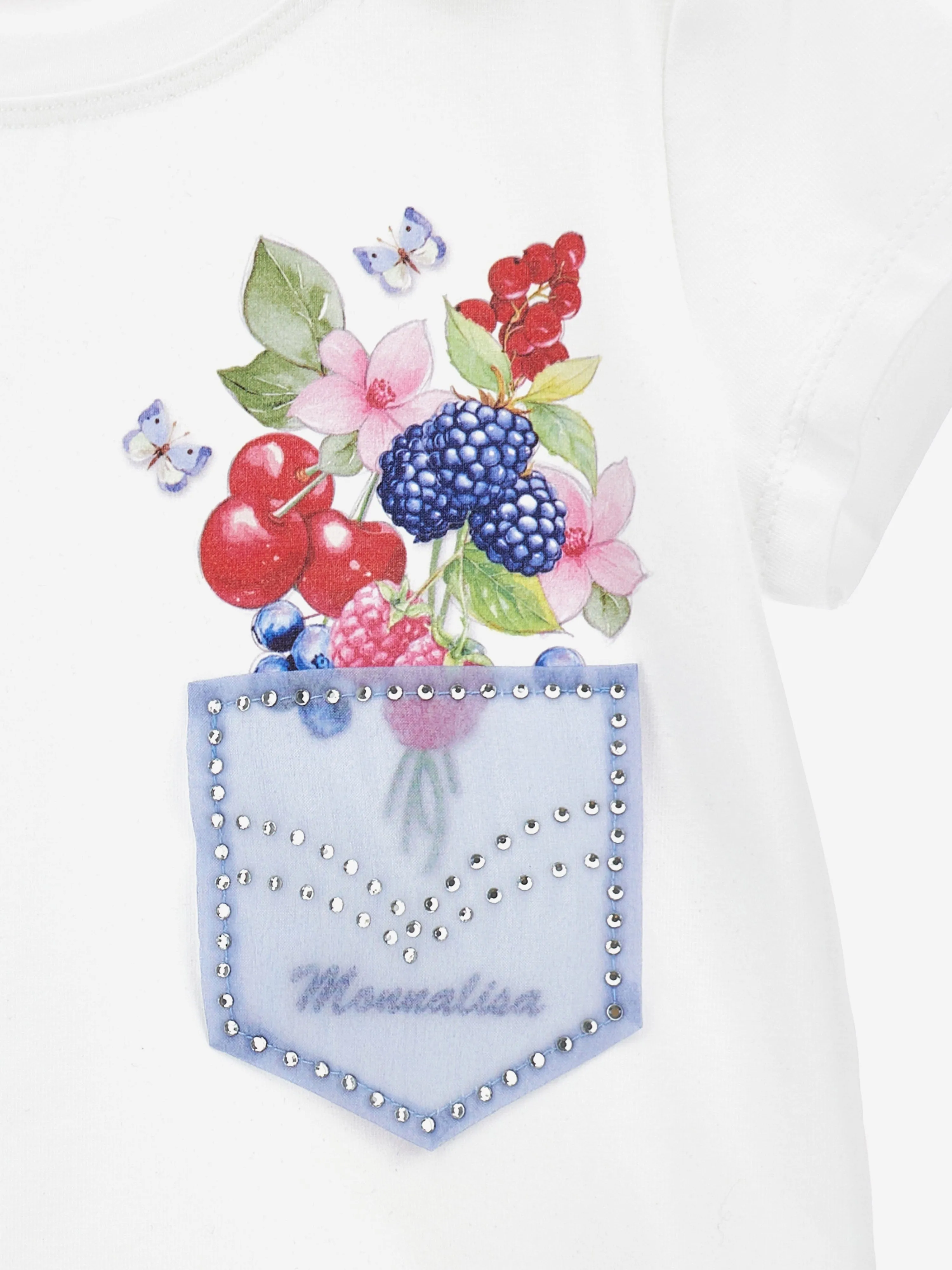 Girls Fruit Pocket T-Shirt in White