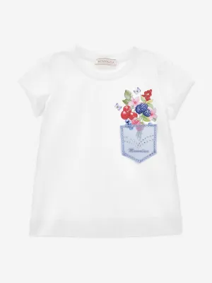 Girls Fruit Pocket T-Shirt in White