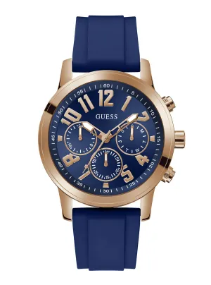 Gold Parker Navy Blue Silicone Watch Guess