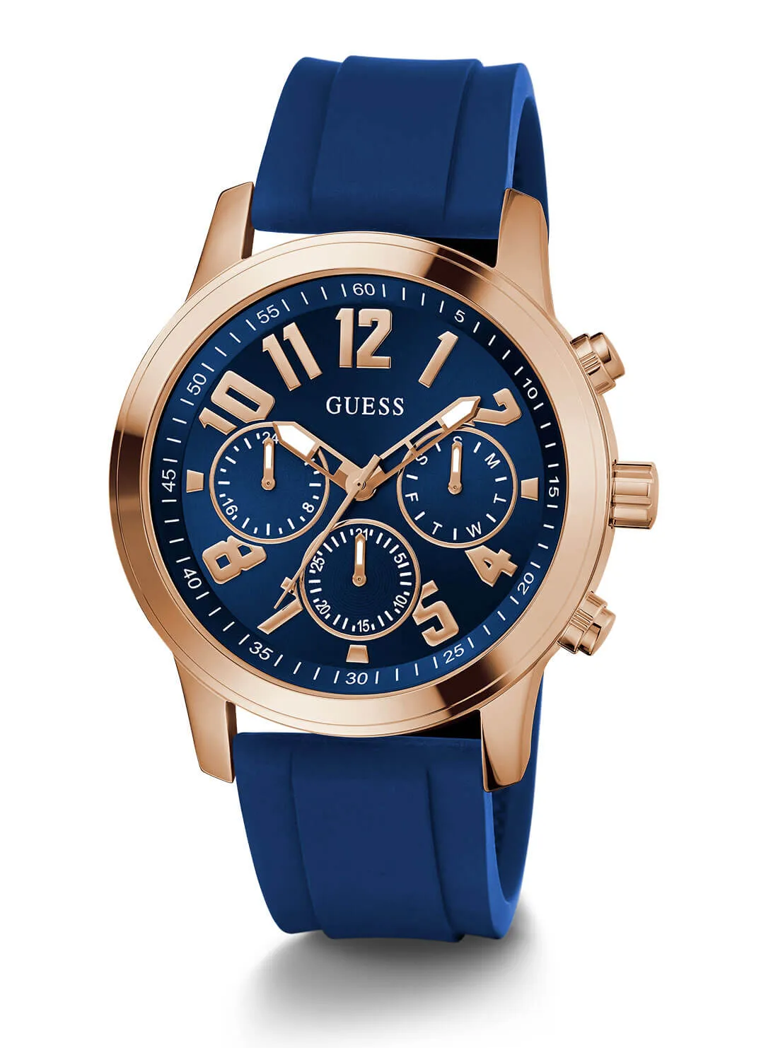 Gold Parker Navy Blue Silicone Watch Guess