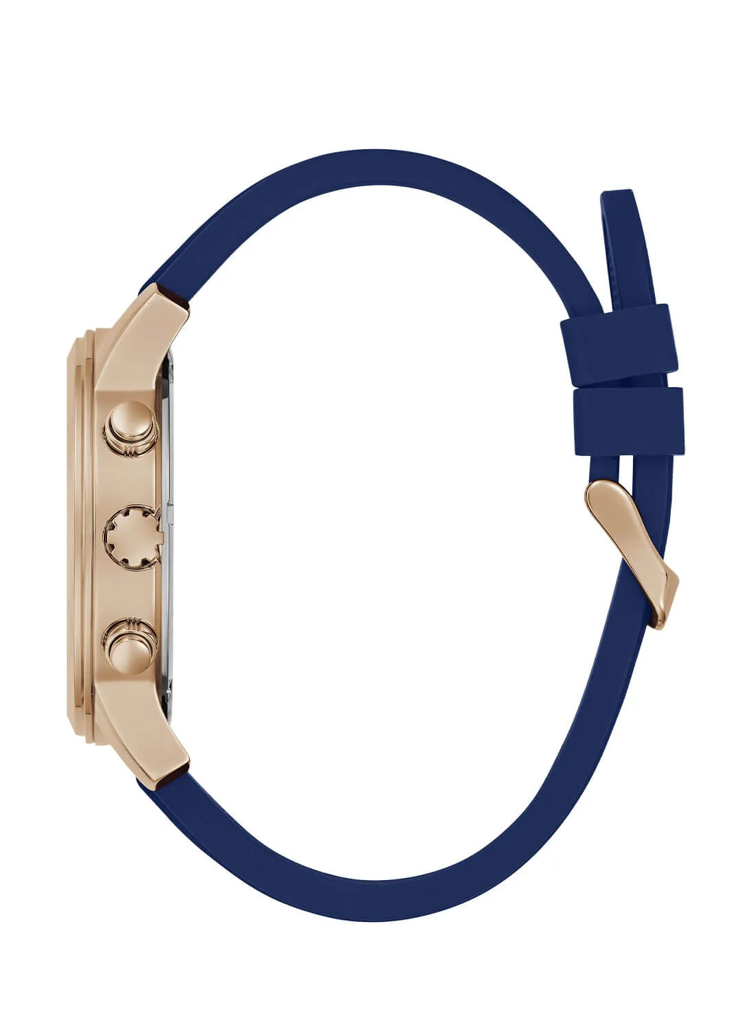Gold Parker Navy Blue Silicone Watch Guess