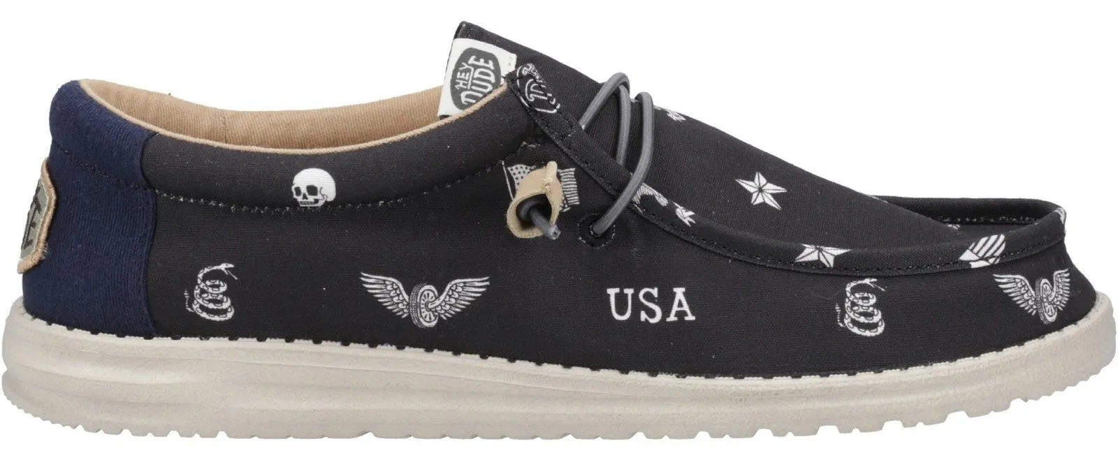Hey Dude 41284 Wally Starsnskulls Mens Casual Shoe