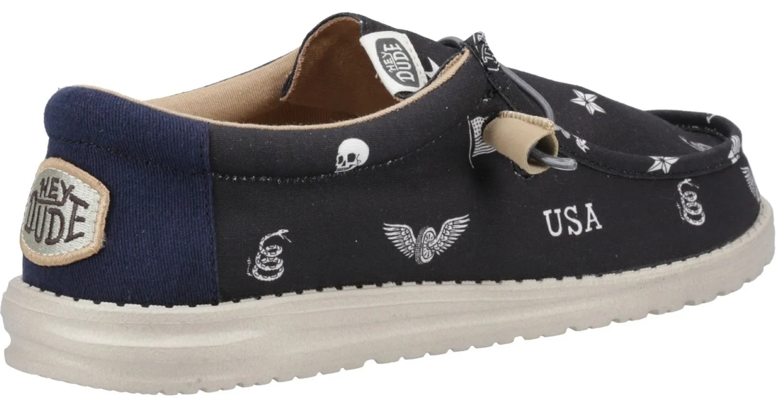 Hey Dude 41284 Wally Starsnskulls Mens Casual Shoe