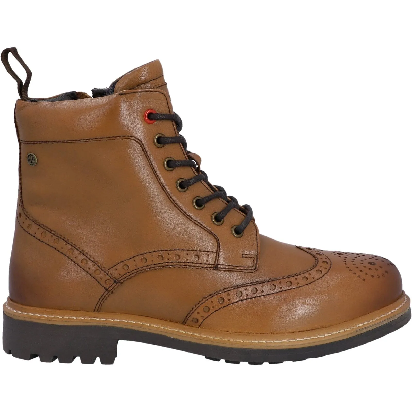 Hunter Cawdor Brogue Mens Leather Lace Up Ankle Boot