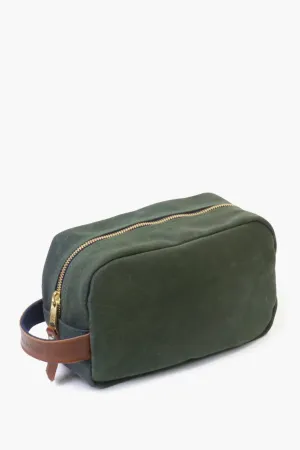 Hunter Green Waxed Canvas Heritage Shave Kit