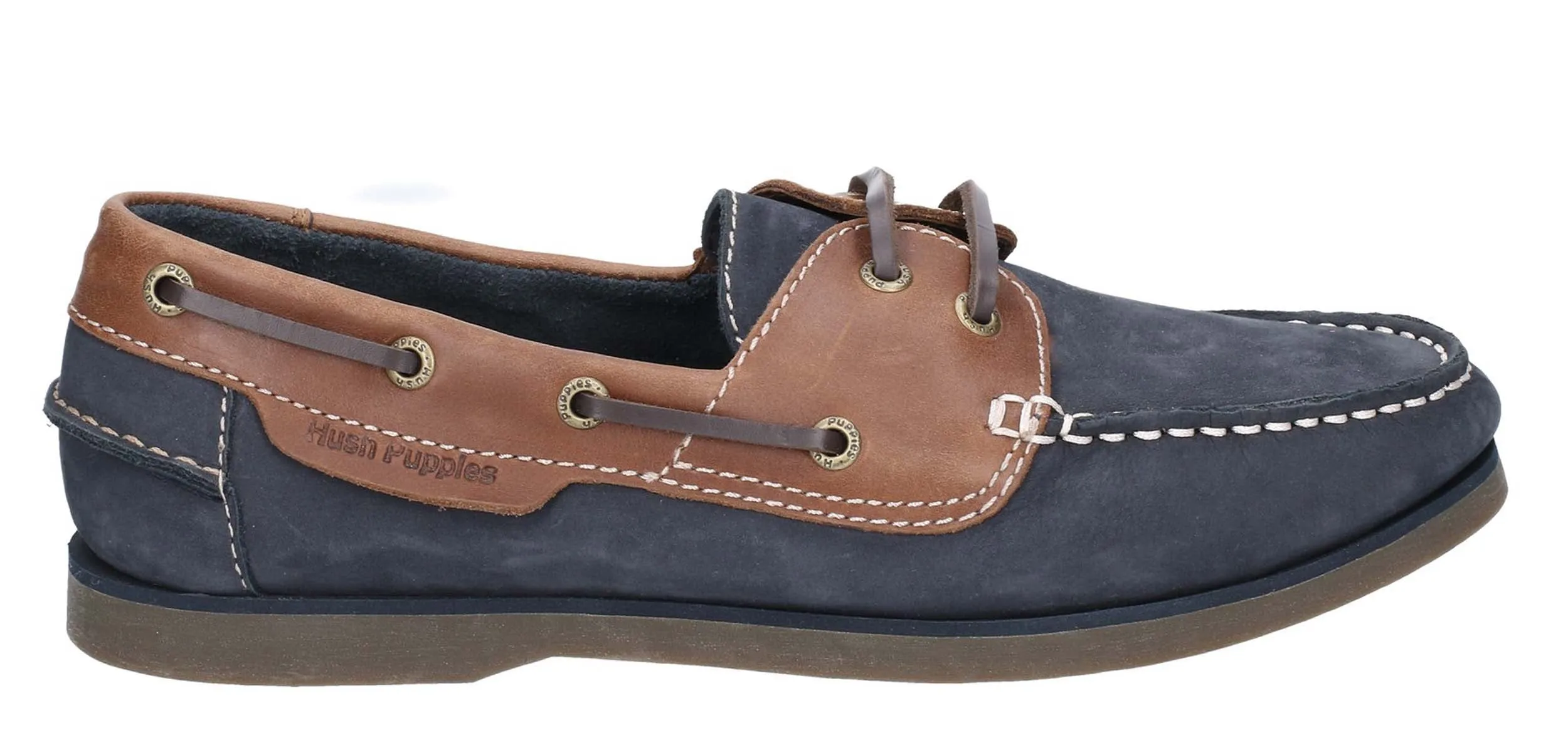 Hush Puppies Henry Mens Leather Lace Up Boat Shoe