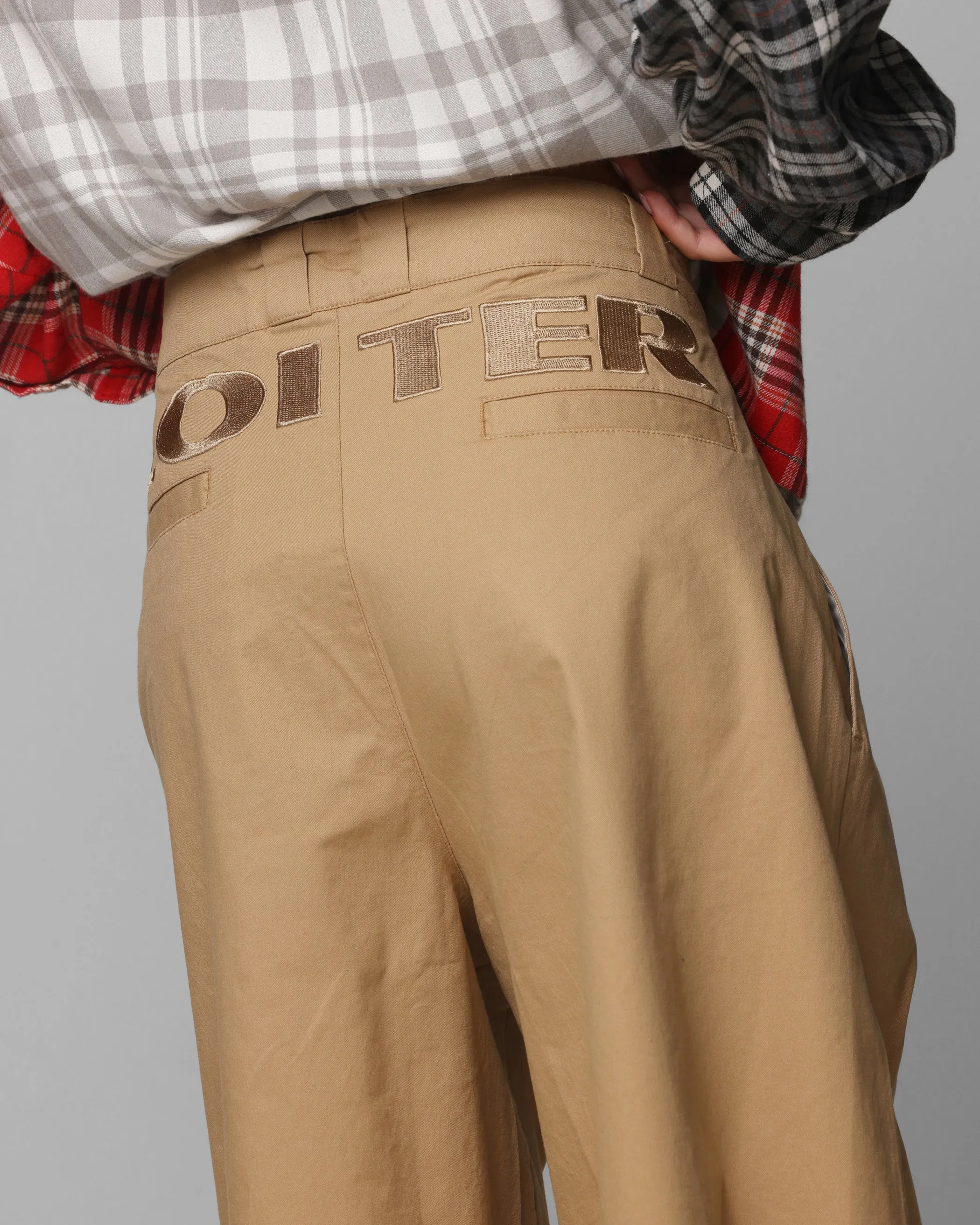 Loiter Wide Leg Chino Shorts Tan