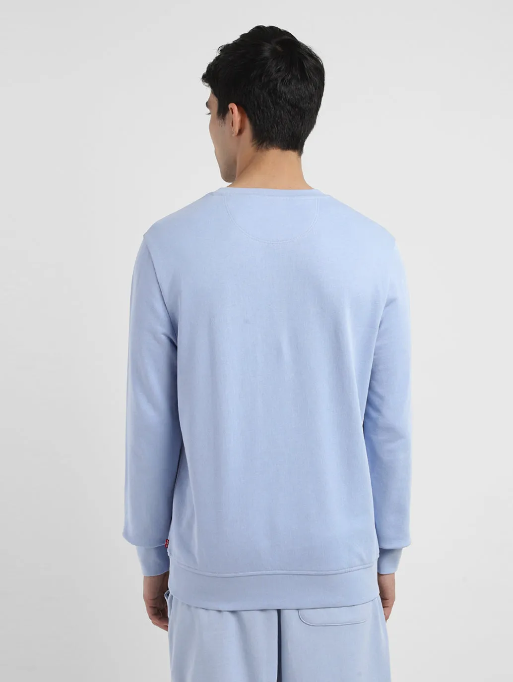 Men's Brand Logo Blue Crew Neck Sweatshirt LEVI'S