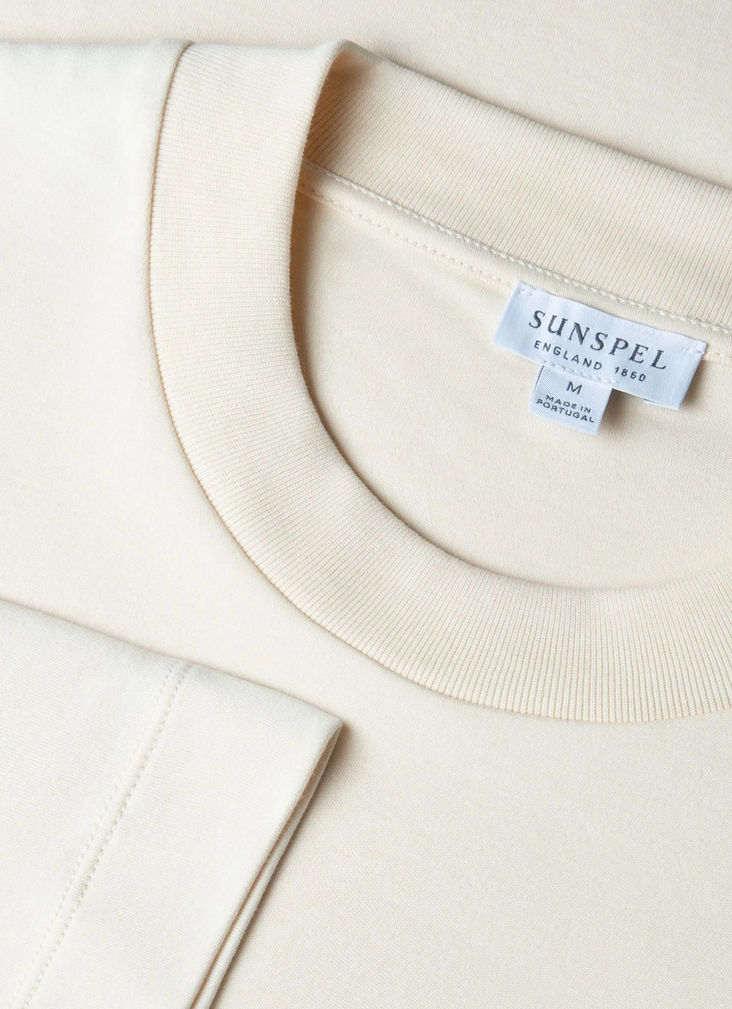 Men's Long Sleeve Heavyweight T-shirt in Undyed Sunspel