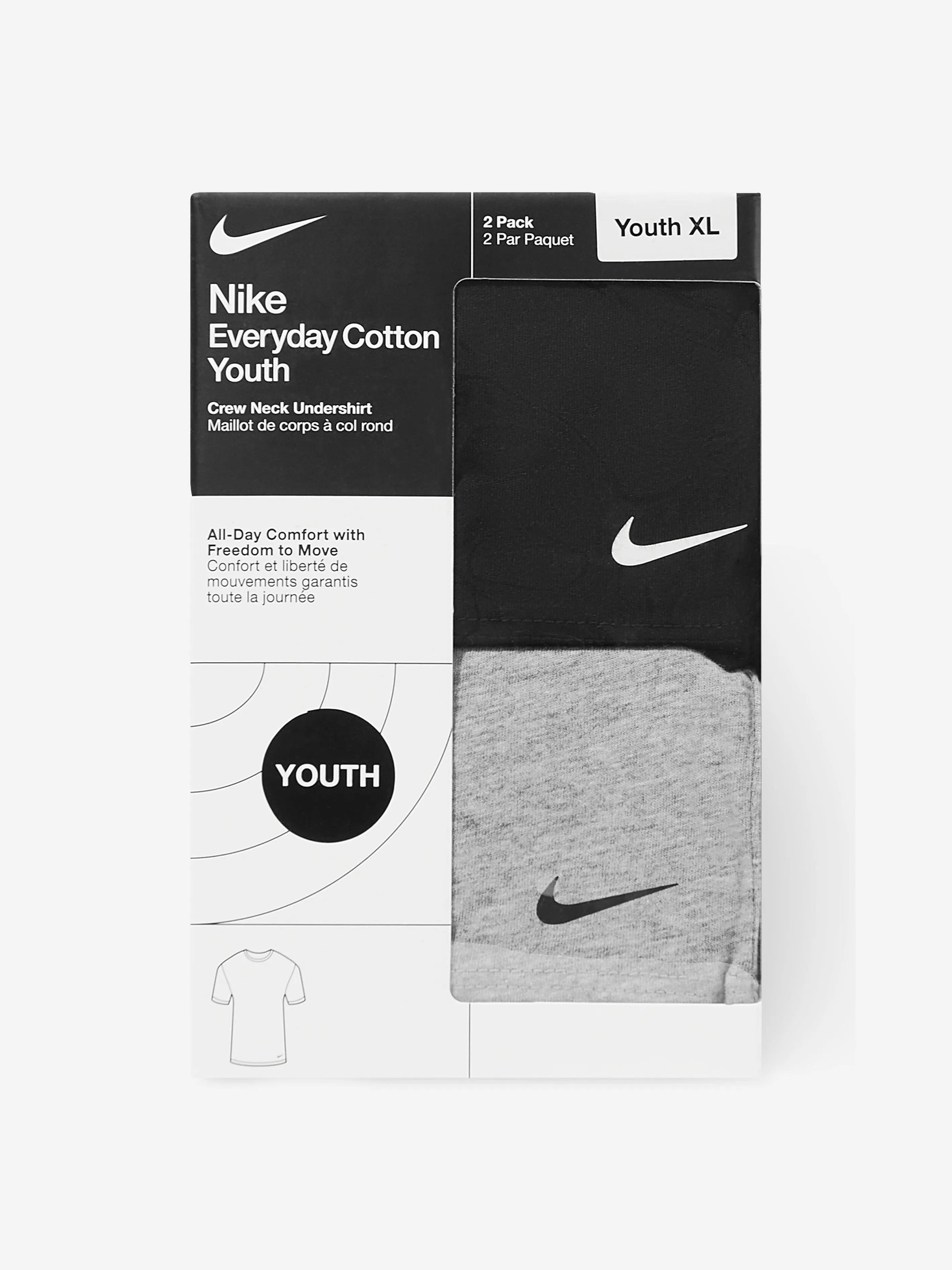 Nike Boys 2 Pack T-Shirt Set in Grey