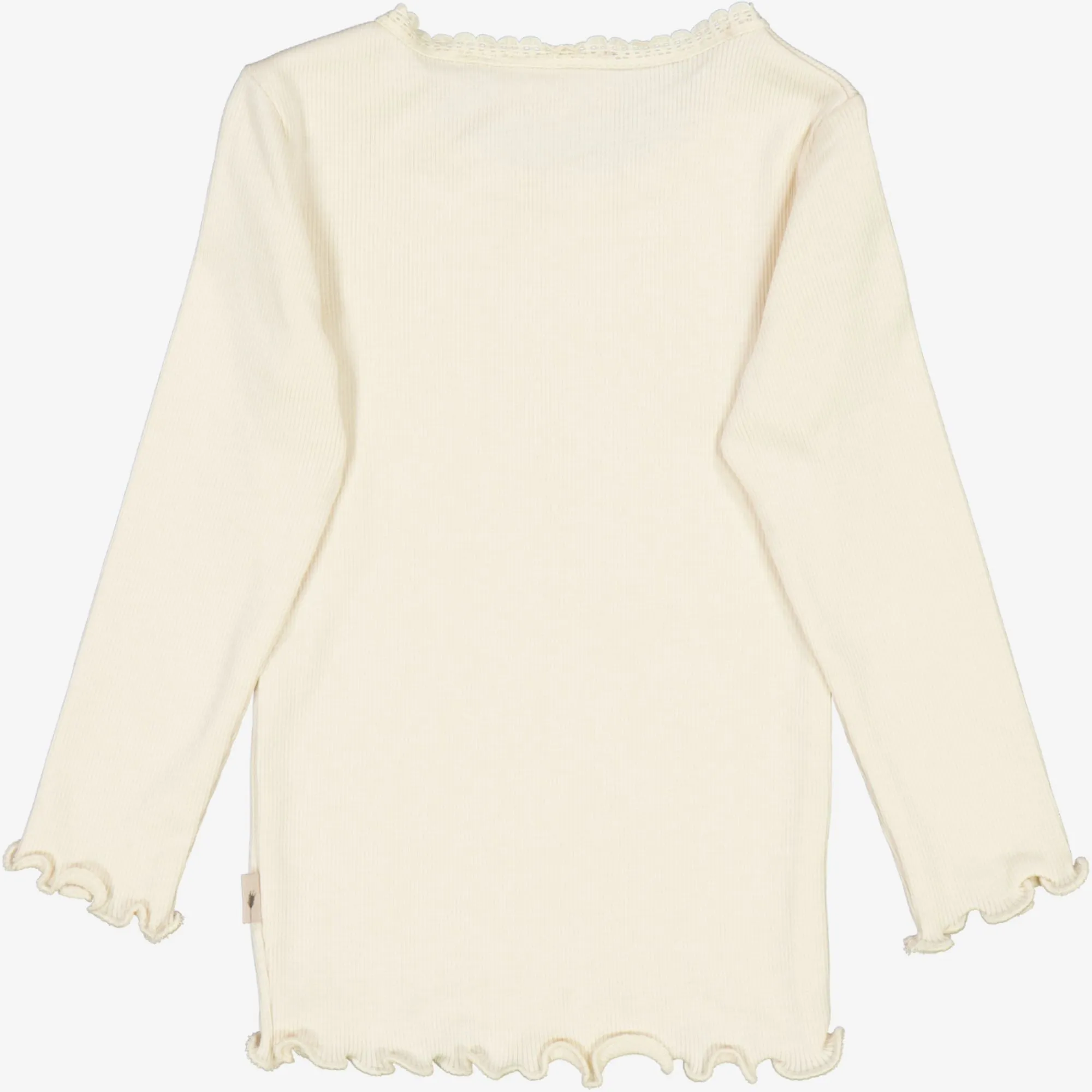 Rib T-Shirt Lace LS | Baby - eggshell Wheat