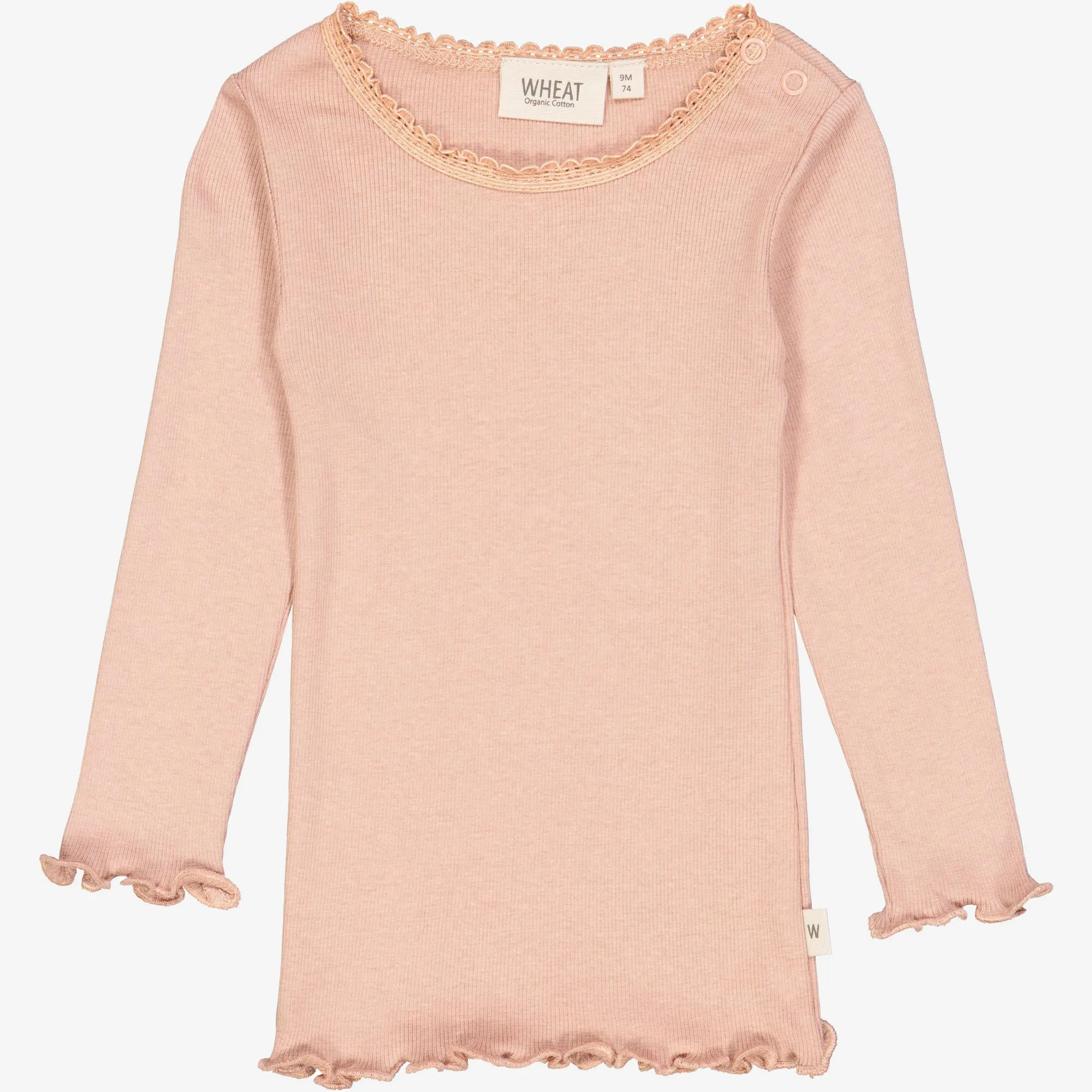 Rib T-Shirt Lace LS | Baby - rose dawn Wheat