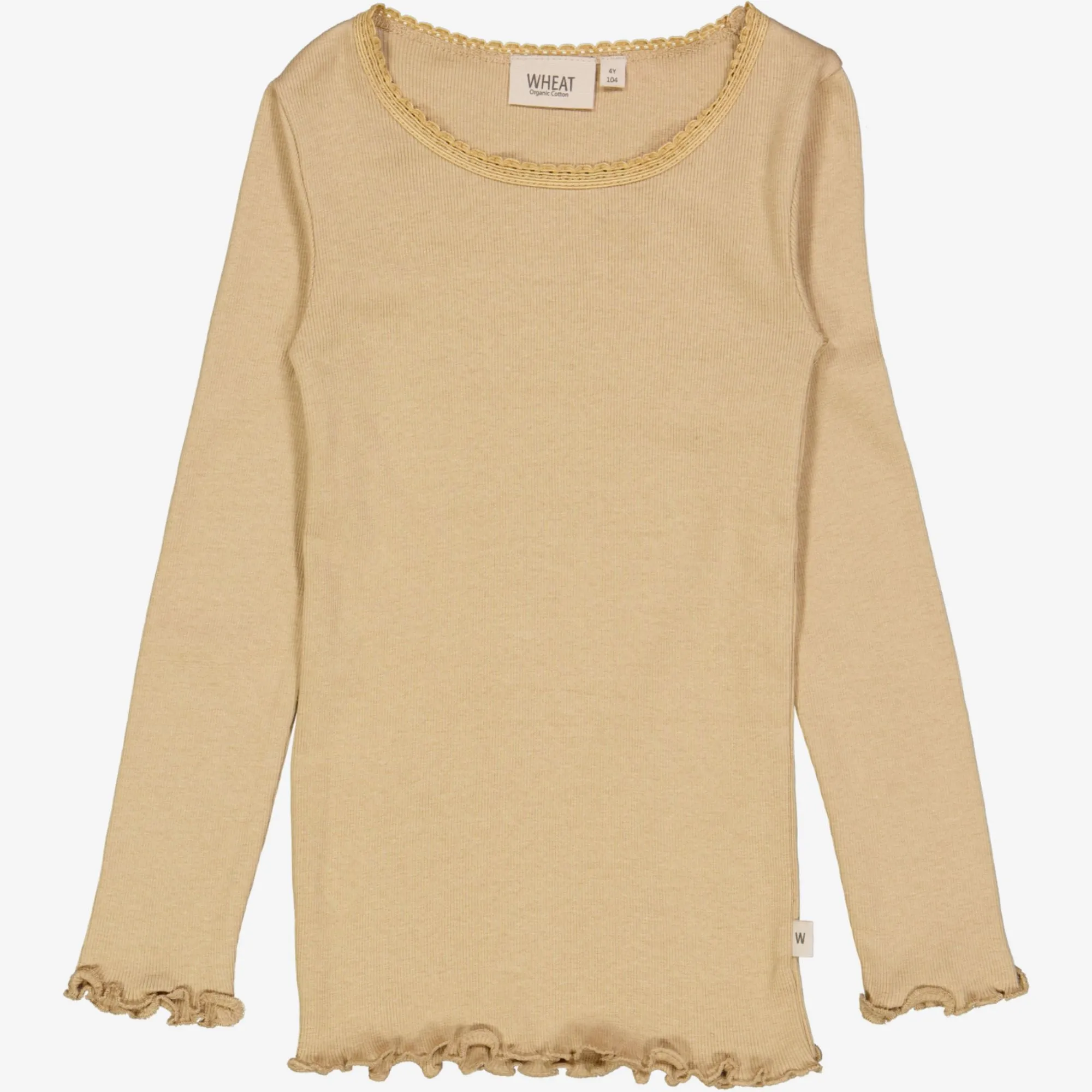 Rib T-Shirt Lace LS - latte Wheat