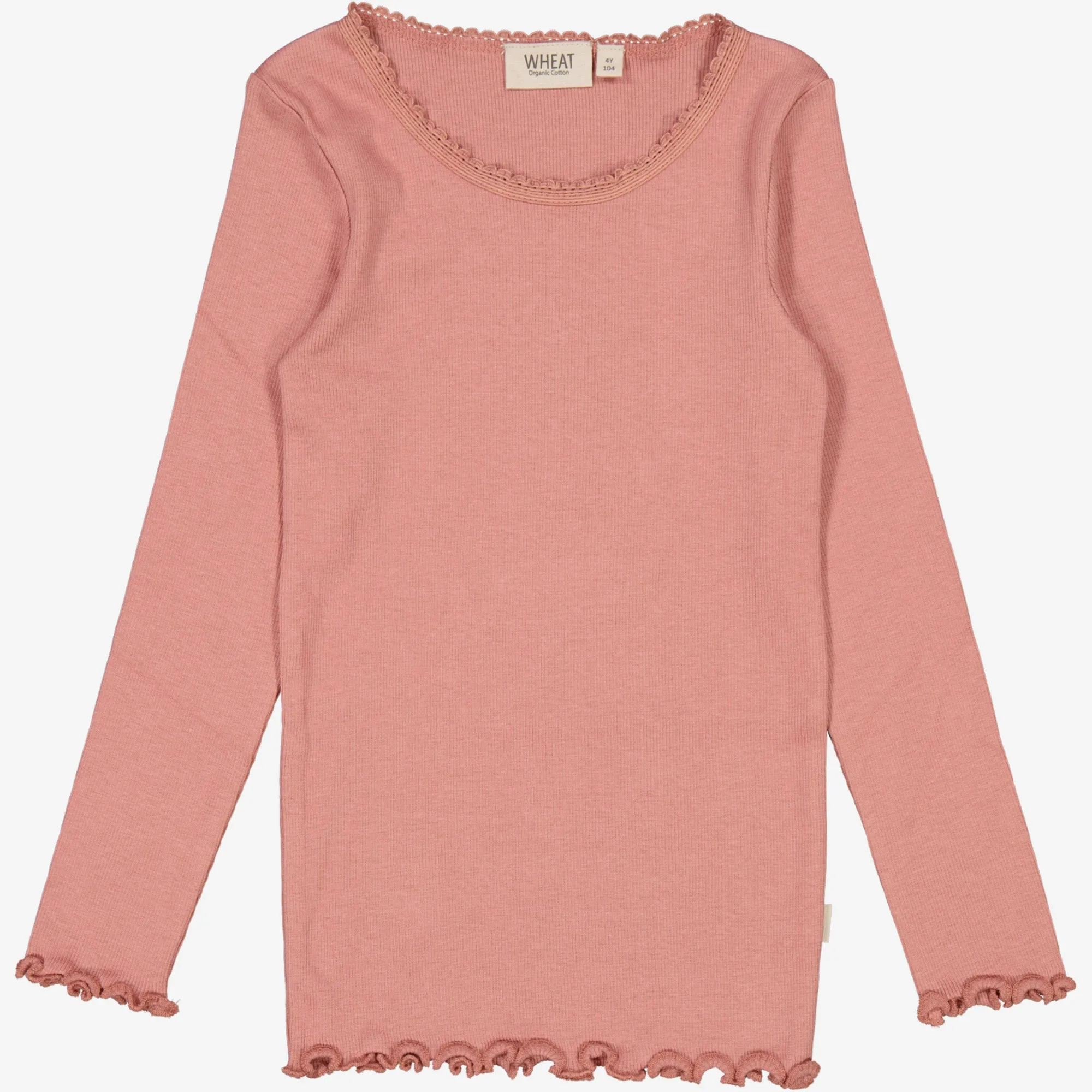 Rib T-Shirt Lace LS - old rose Wheat