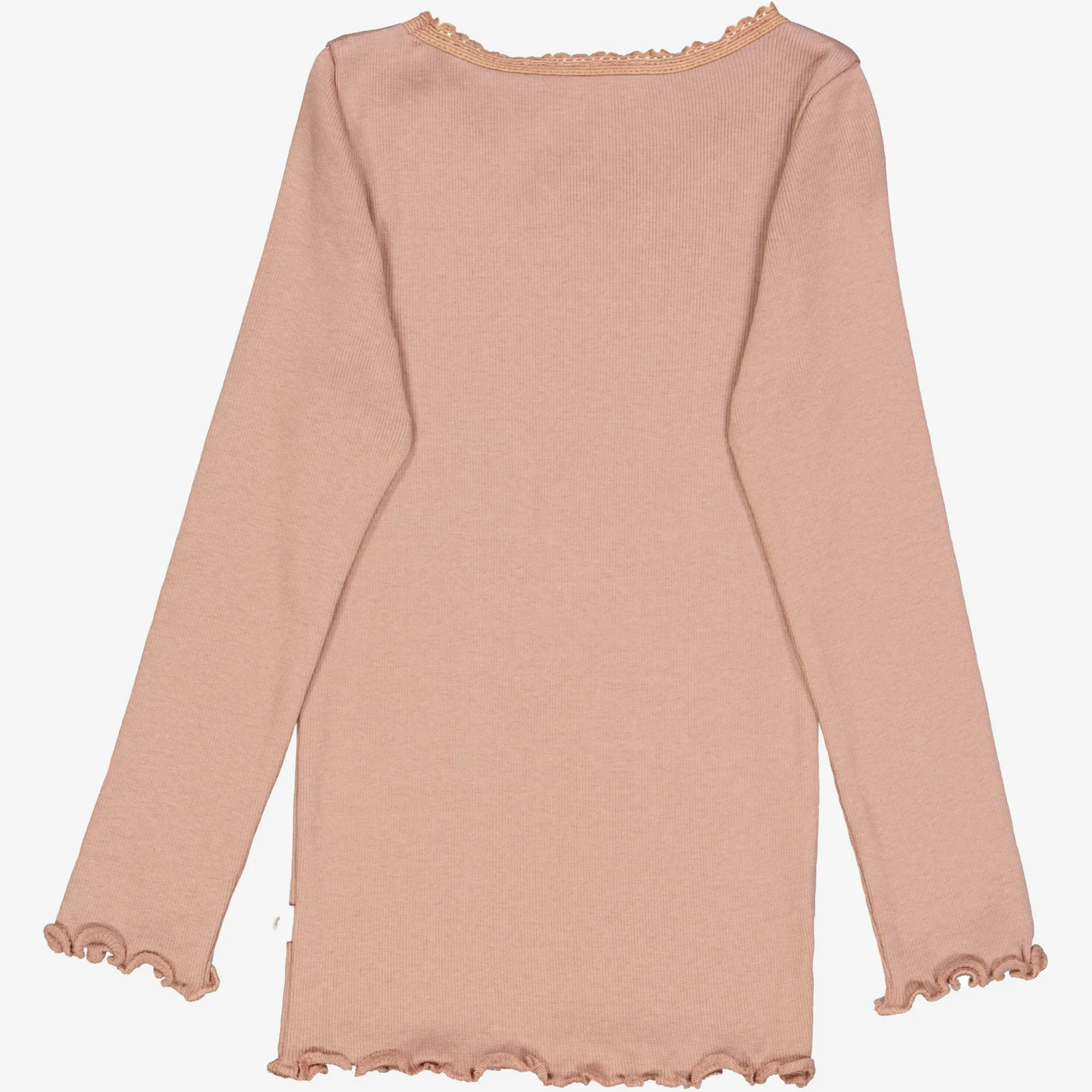Rib T-Shirt Lace LS - rose dawn Wheat