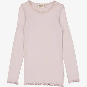 Rib T-Shirt Lace LS - soft lilac Wheat