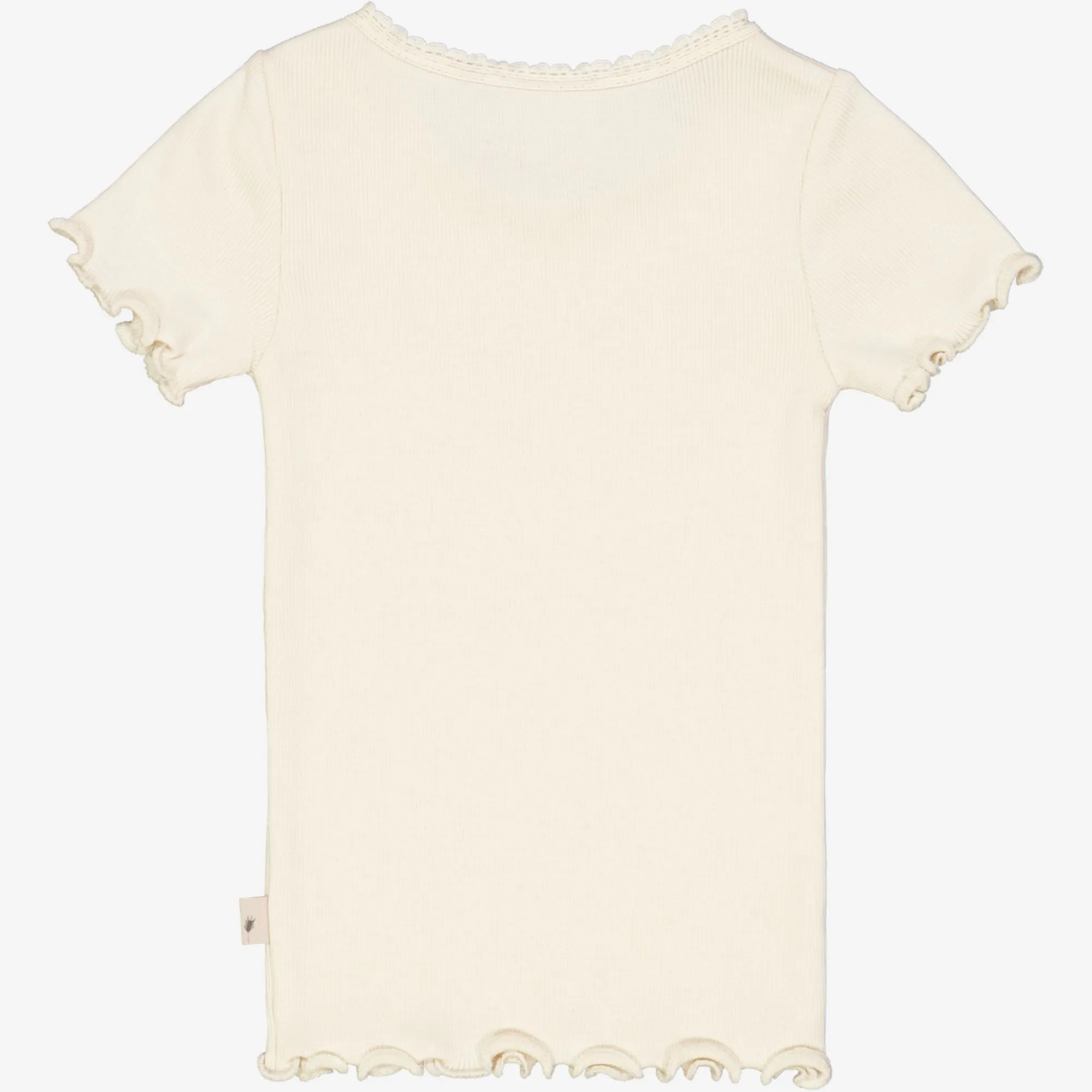 Rib T-Shirt Lace SS | Baby - eggshell Wheat