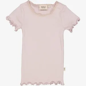 Rib T-Shirt Lace SS | Baby - soft lilac Wheat