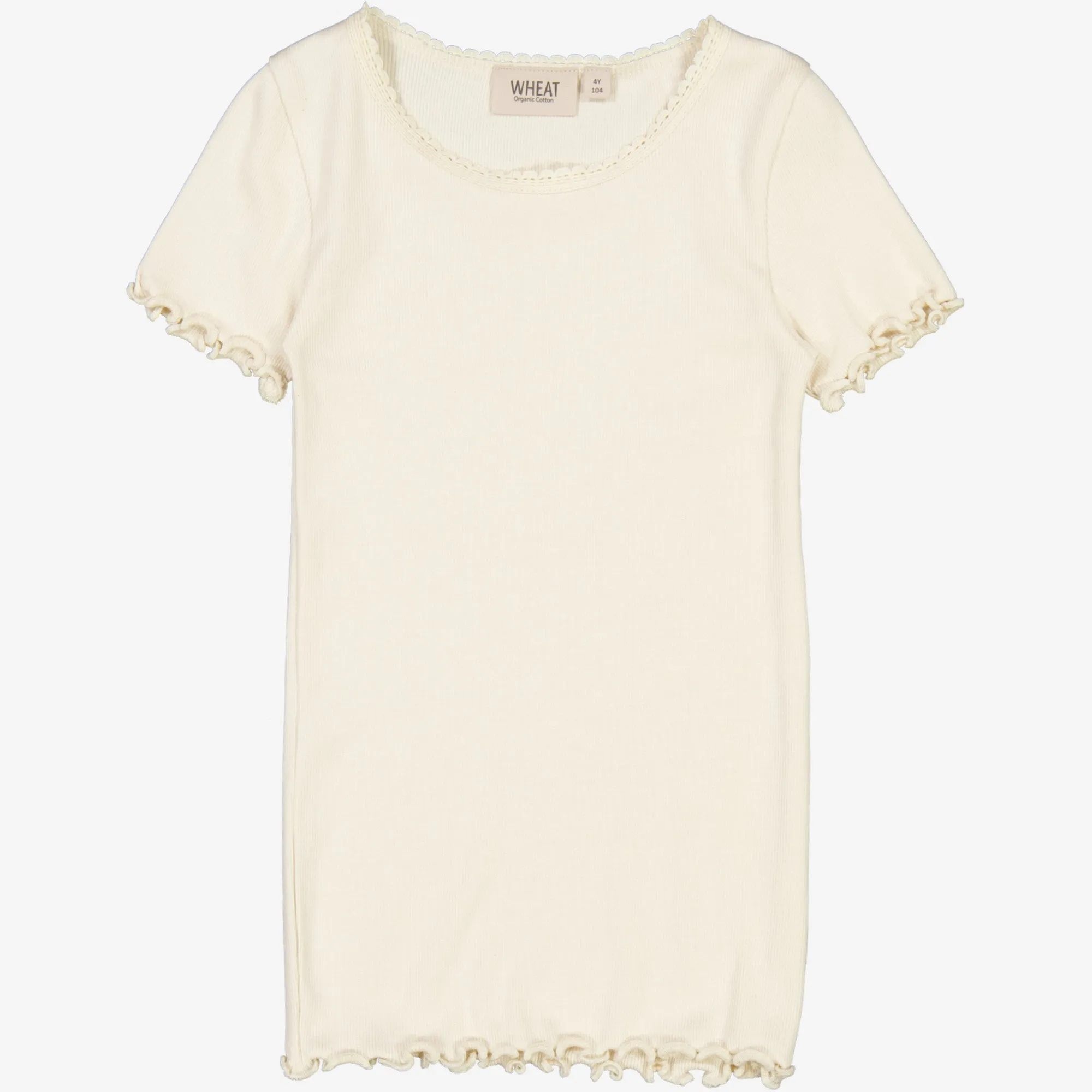 Rib T-Shirt Lace SS - eggshell Wheat