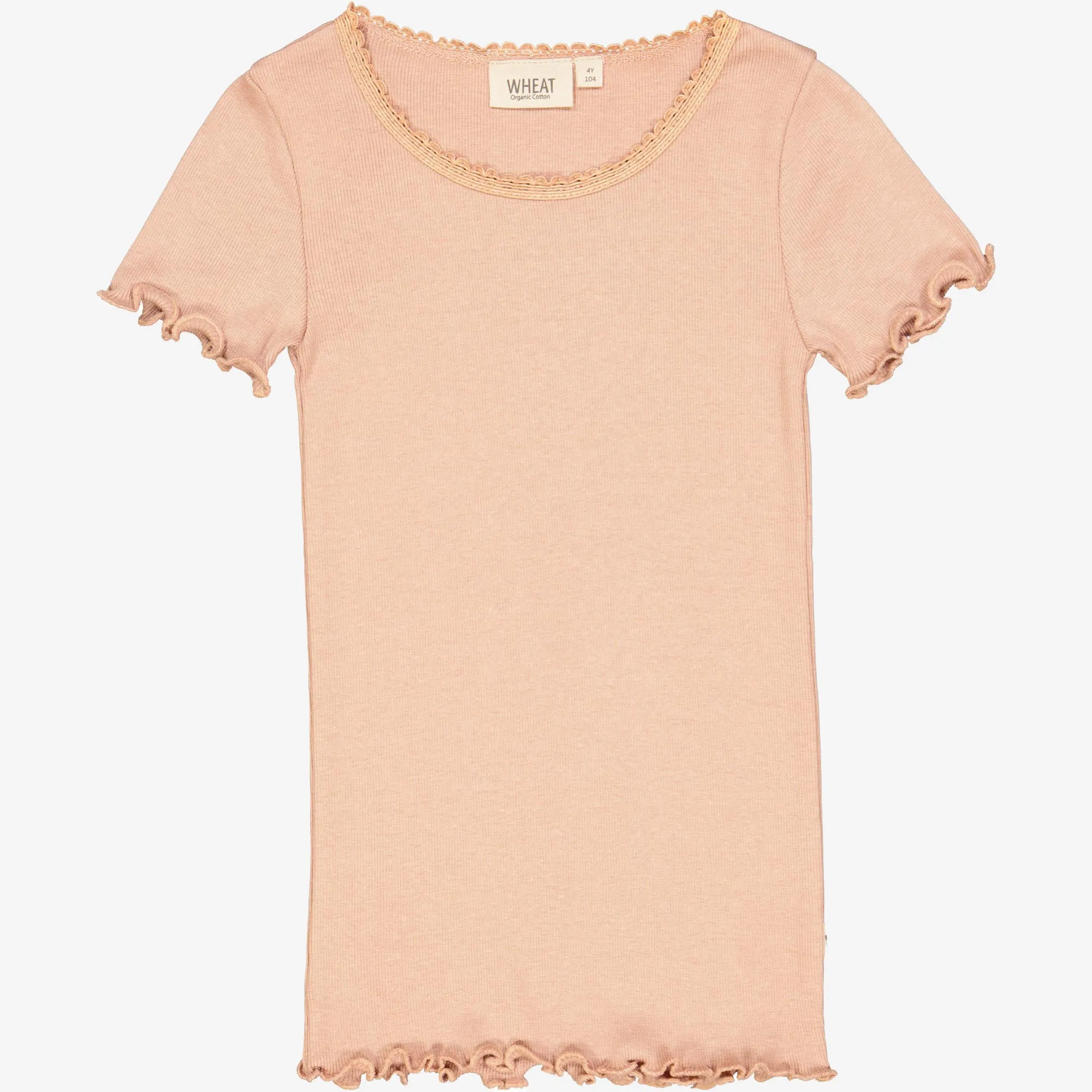 Rib T-Shirt Lace SS - rose dawn Wheat