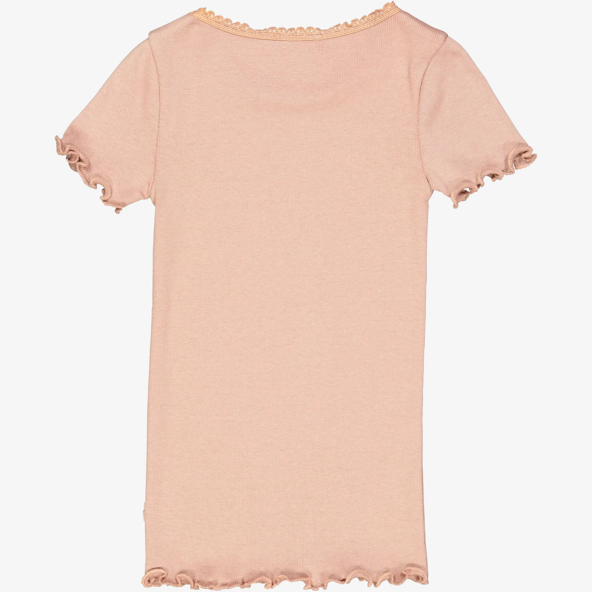 Rib T-Shirt Lace SS - rose dawn Wheat