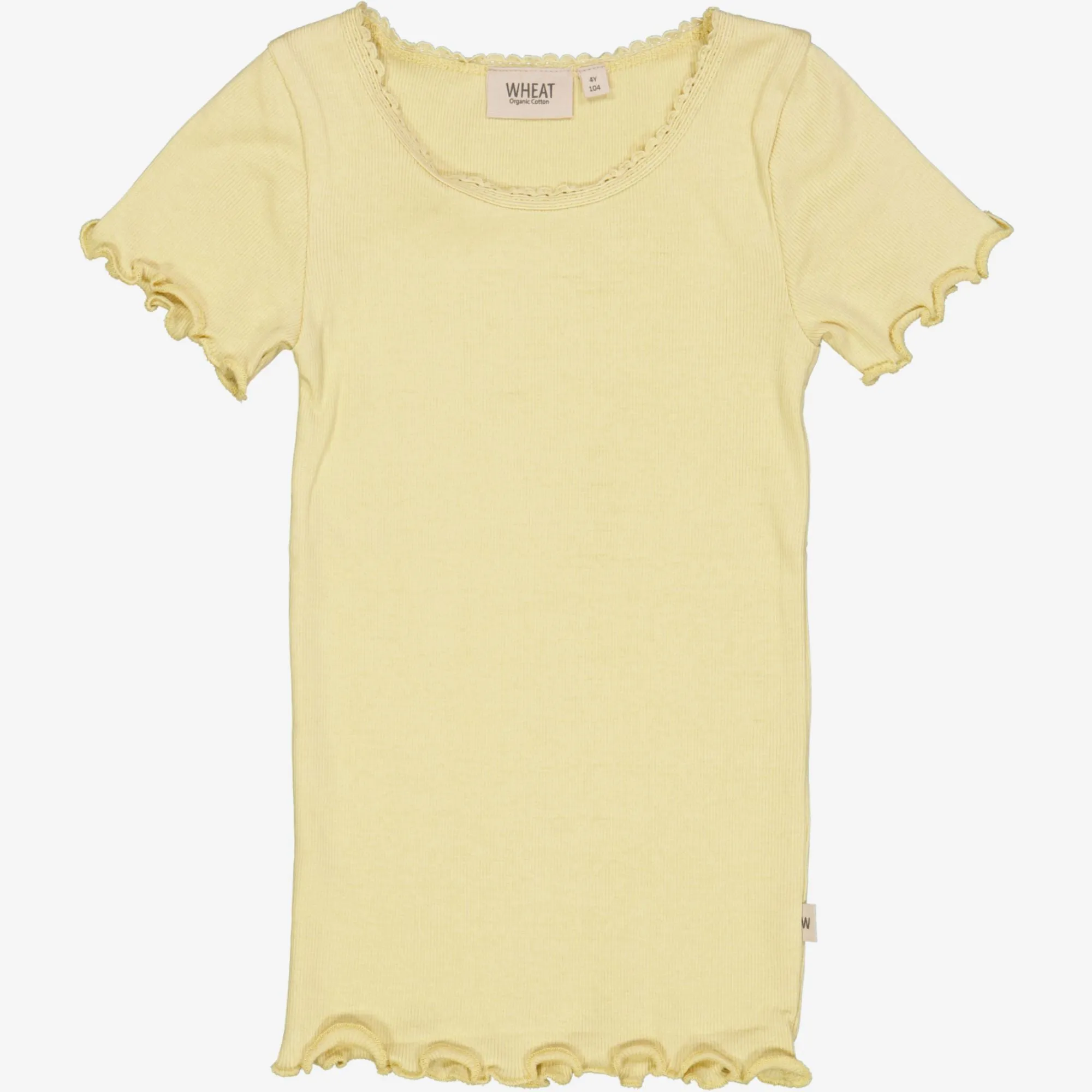 Rib T-Shirt Lace SS - yellow dream Wheat