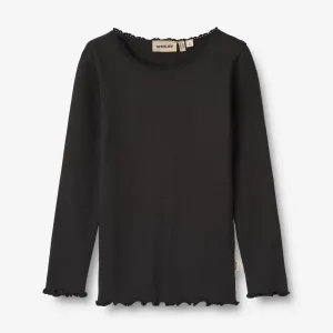Rib T-Shirt L/S Reese - black Wheat