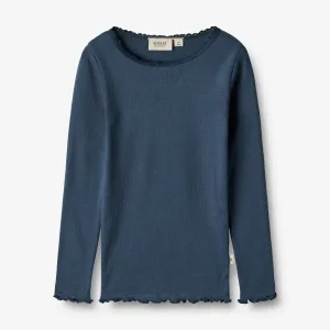 Rib T-Shirt L/S Reese - blue waves Wheat