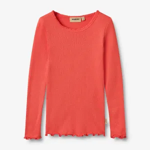 Rib T-Shirt L/S Reese - candy red Wheat