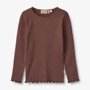 Rib T-Shirt L/S Reese - eggplant Wheat