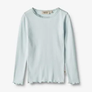 Rib T-Shirt L/S Reese - light blue Wheat