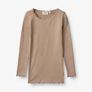 Rib T-Shirt Reese - soft brown Wheat