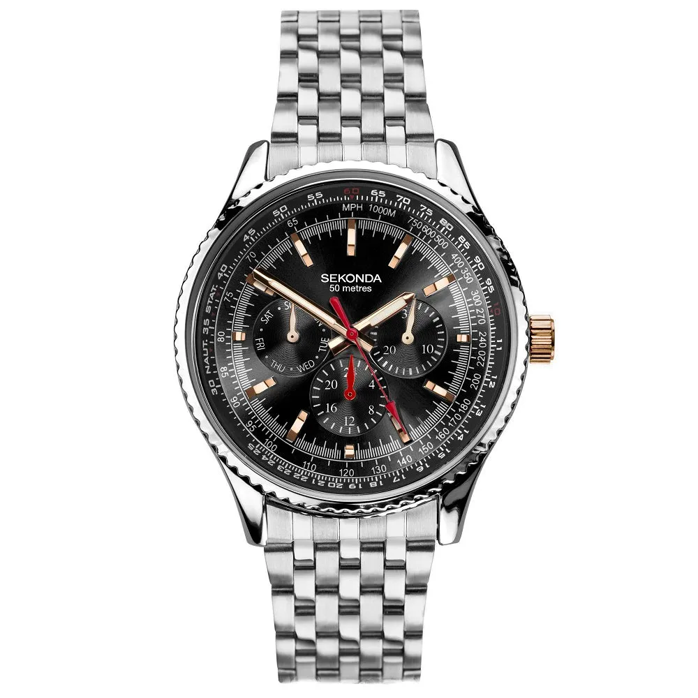 Sekonda Maverick Pilot Aviator Mens Bracelet Watch 30038